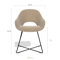 Silla de comedor Milan 6516, medidas 58 x 60 x 83 cm