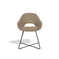 Silla de comedor Milan 6516 en tela Glory 13 (topo), patas en espresso, vista frontal