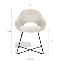 Silla de comedor Milan 6516, medidas 58 x 60 x 83 cm