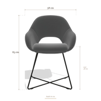 Sedia da pranzo Milan 6516, dimensioni 58 x 60 x 83 cm