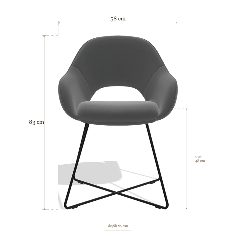 Sedia da pranzo Milan 6516, dimensioni 58 x 60 x 83 cm