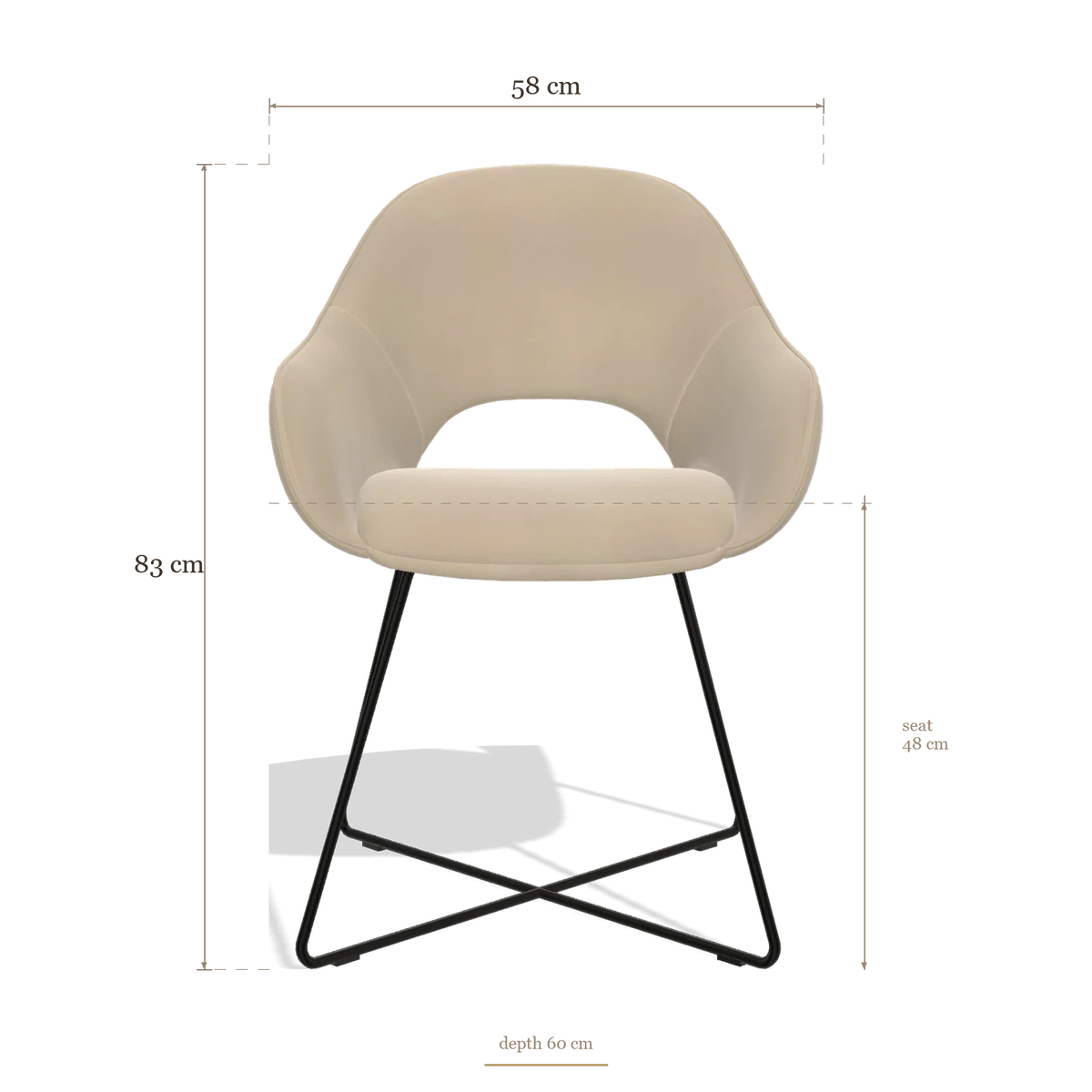 Dining Chair Milan 6516, dimensions 58 x 60 x 83 cm