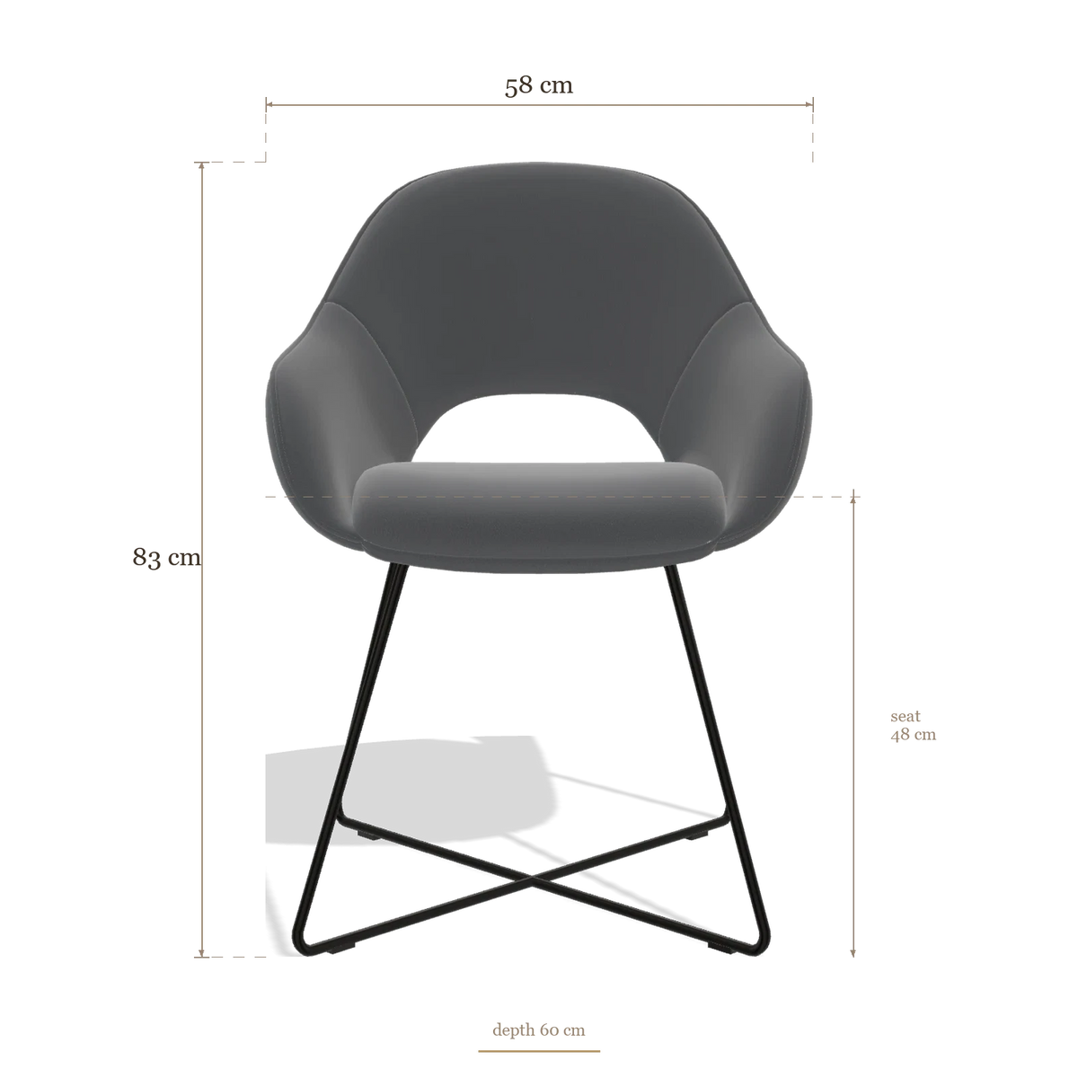 Dining Chair Milan 6516, dimensions 58 x 60 x 83 cm