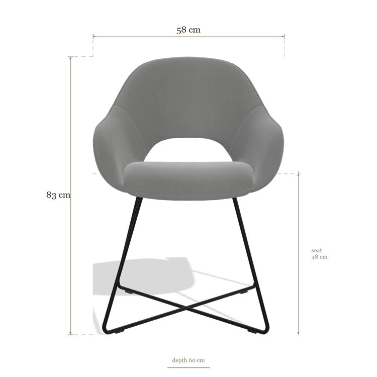 Dining Chair Milan 6516, dimensions 58 x 60 x 83 cm