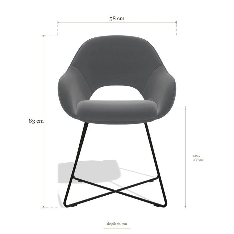 Sedia da pranzo Milan 6516, dimensioni 58 x 60 x 83 cm