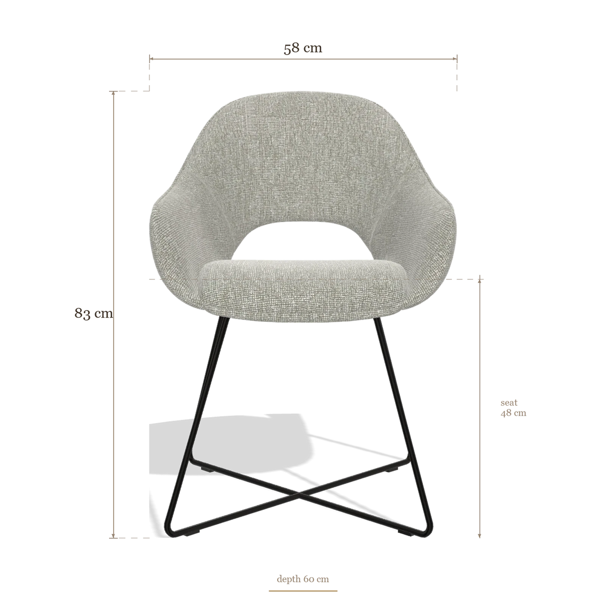 Dining Chair Milan 6516, dimensions 58 x 60 x 83 cm