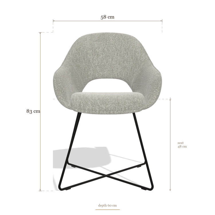Dining Chair Milan 6516, dimensions 58 x 60 x 83 cm