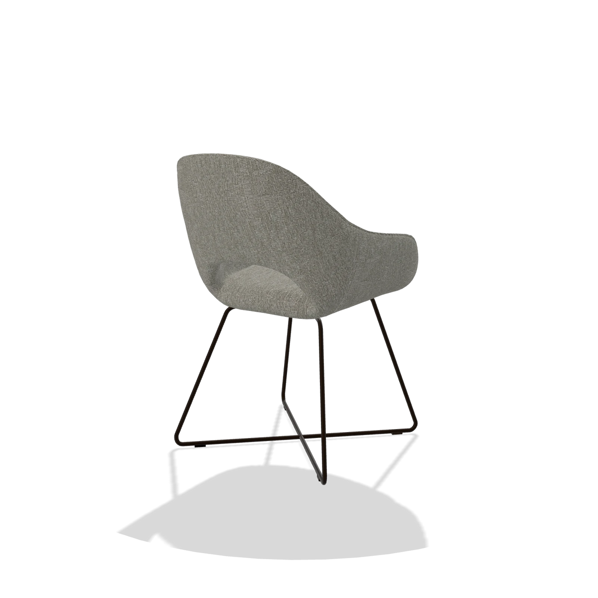 Dining Chair Milan 6516 in Lodge 01 fabric (taupe), espresso legs, back angled view