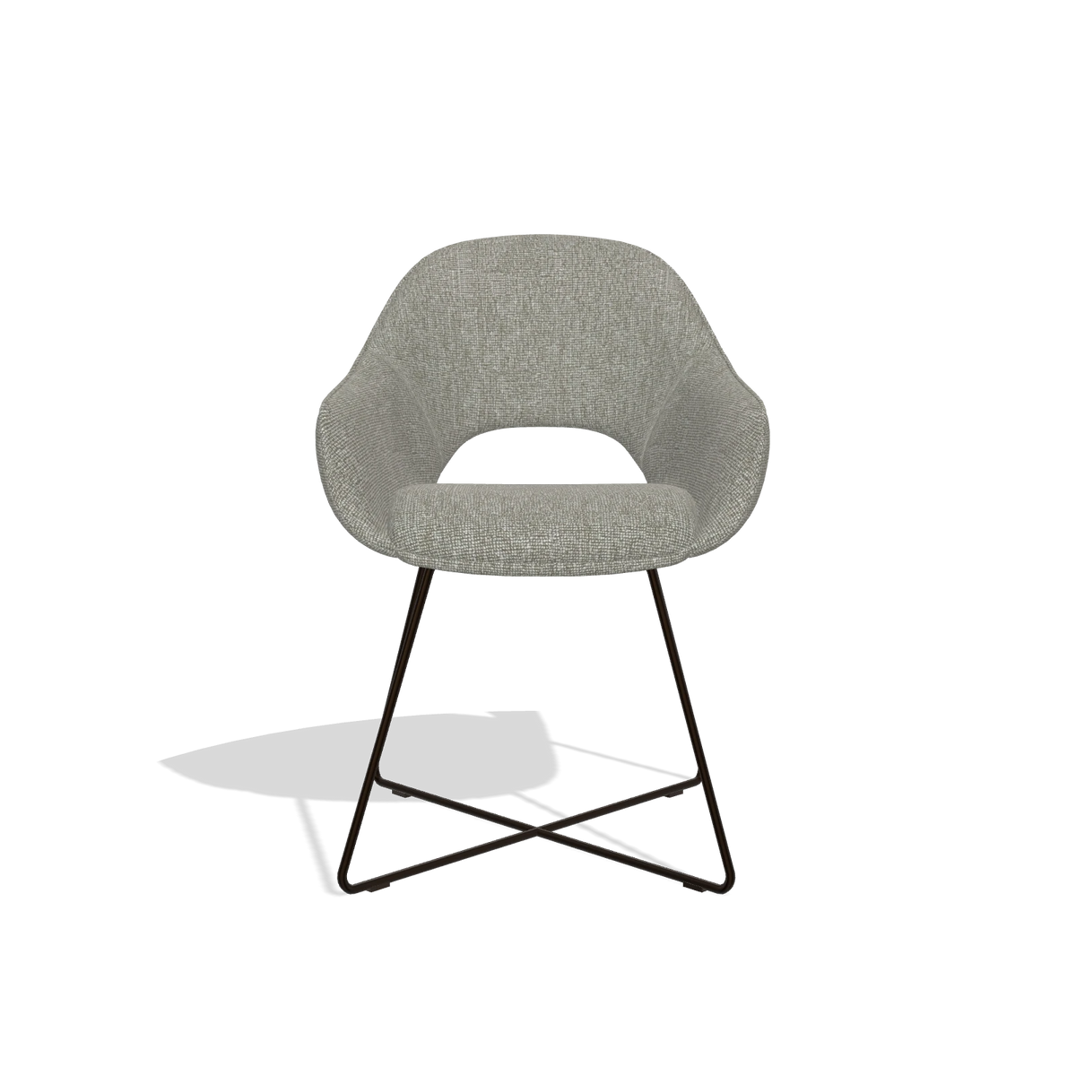 Dining Chair Milan 6516 in Lodge 01 fabric (taupe), espresso legs, front view