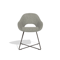 Dining Chair Milan 6516 in Lodge 01 fabric (taupe), espresso legs, front view