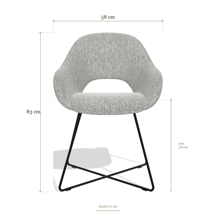 Dining Chair Milan 6516, dimensions 58 x 60 x 83 cm