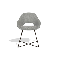 Dining Chair Milan 6516 in Lodge 40 fabric (grey), espresso legs, front view