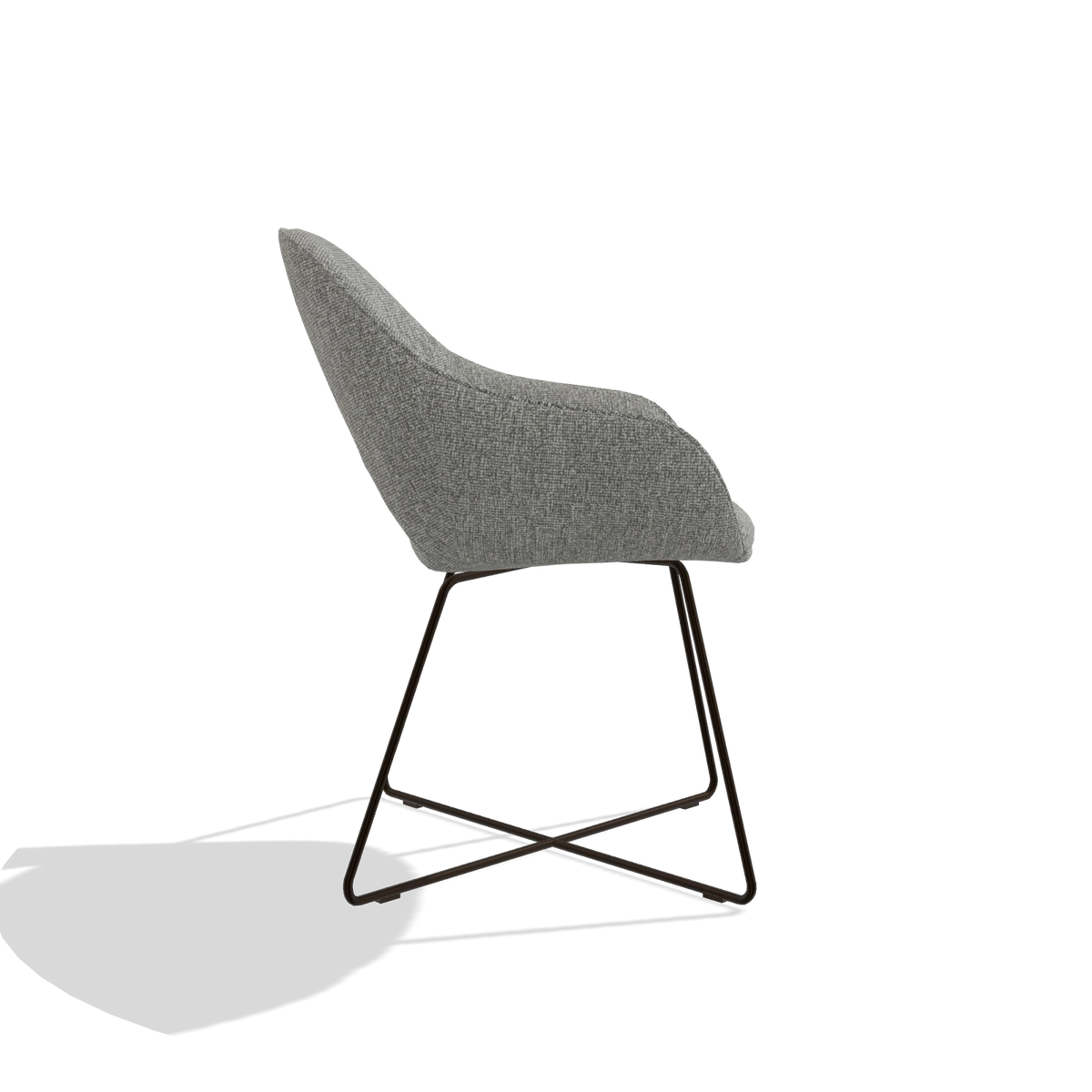 Dining Chair Milan 6516 in Lodge 40 fabric (grey), espresso legs, side view