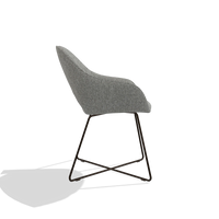 Dining Chair Milan 6516 in Lodge 40 fabric (grey), espresso legs, side view