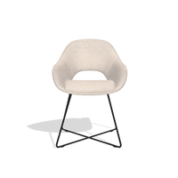 Chaise de salle à manger Milan 6516 en tissu Mito 01 (gris clair), pieds en noir, vue de face