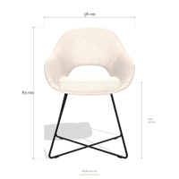 Chaise de salle à manger Milan 6516, dimensions 58 x 60 x 83 cm