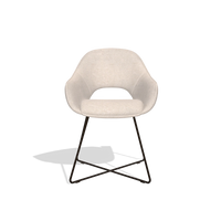 Chaise de salle à manger Milan 6516 en tissu Mito 01 (gris clair), pieds en espresso, vue de face