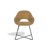 Chaise de salle à manger Milan 6516 en tissu Mito 06 (cognac), pieds en noir, vue de face