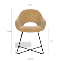 Chaise de salle à manger Milan 6516, dimensions 58 x 60 x 83 cm