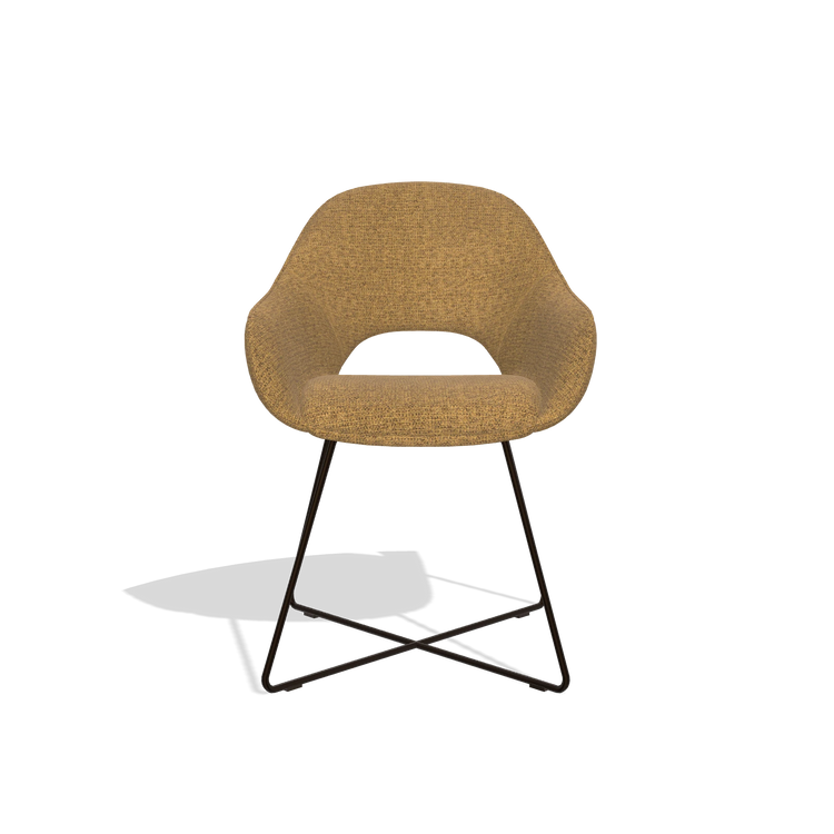 Chaise de salle à manger Milan 6516 en tissu Mito 06 (cognac), pieds en espresso, vue de face