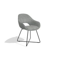 Esszimmerstuhl Milan 6516 in Stoff Mito 97 (Taupe), Beine in Schwarz, Schrägansicht
