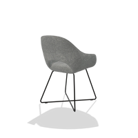 Esszimmerstuhl Milan 6516 in Stoff Mito 97 (Taupe), Beine in Schwarz, Schrägansicht von hinten