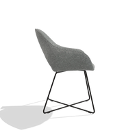 Esszimmerstuhl Milan 6516 in Stoff Mito 97 (Taupe), Beine in Schwarz, Seitenansicht