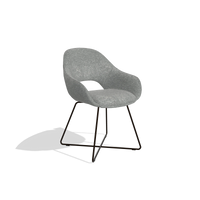 Esszimmerstuhl Milan 6516 in Stoff Mito 97 (Taupe), Beine in Espresso, Schrägansicht