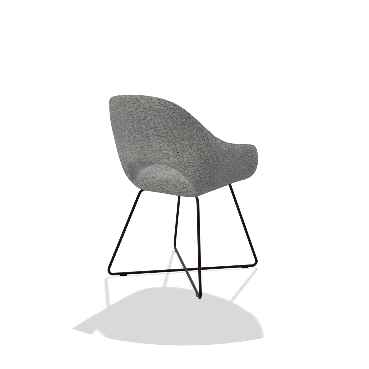 Esszimmerstuhl Milan 6516 in Stoff Mito 97 (Taupe), Beine in Espresso, Schrägansicht von hinten