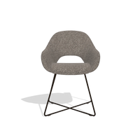 Dining Chair Milan 6516 in Oasis 108 fabric (dark grey), espresso legs, front view