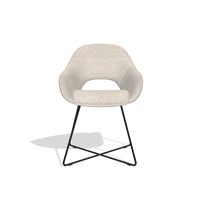 Sedia da pranzo Milan 6516 in tessuto Oasis 196 (grigio chiaro), gambe in nero, vista frontale