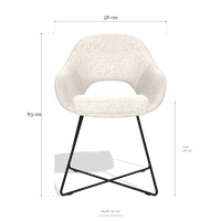 Sedia da pranzo Milan 6516, dimensioni 58 x 60 x 83 cm