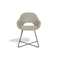 Dining Chair Milan 6516 in Rhythm 05 fabric (greige), espresso legs, front view