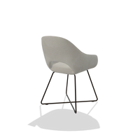 Esszimmerstuhl Milan 6516 in Stoff Rhythm 101 (Greige), Beine in Espresso, Schrägansicht von hinten