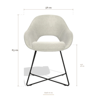 Sedia da pranzo Milan 6516, dimensioni 58 x 60 x 83 cm