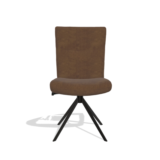 Esszimmerstuhl Monroe De Luxe 6606 in Stoff Adore 28 (Schokobraun), Drehfuß in Schwarz, Vorderansicht