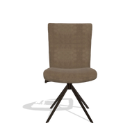 Chaise de salle à manger Monroe De Luxe 6606 en tissu Bull 15 (marron), pied pivotant en espresso, vue de face