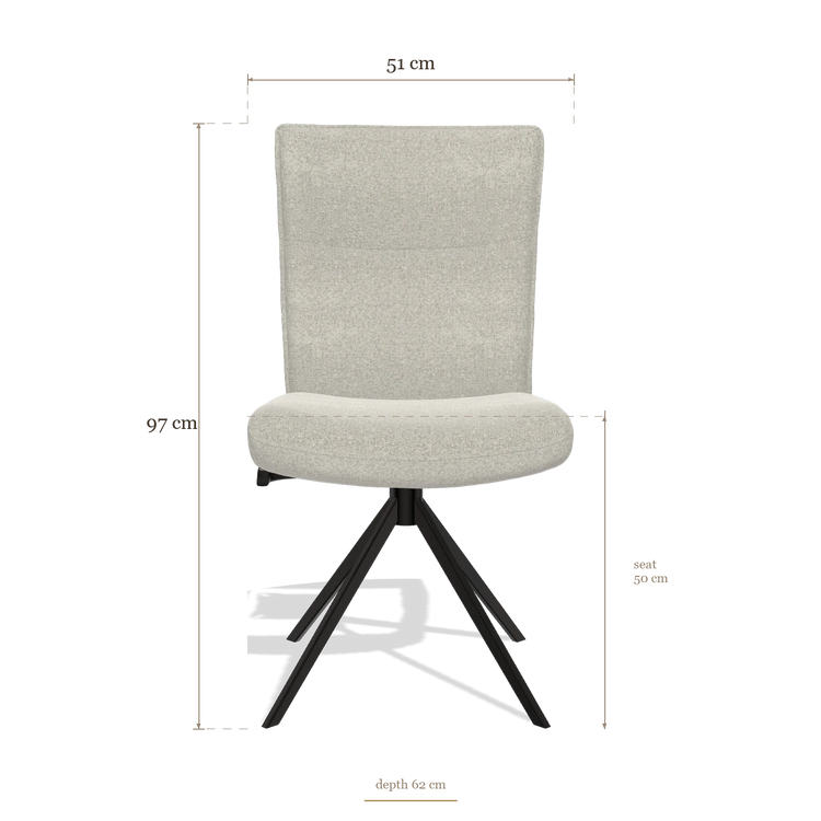 Dining Chair Monroe De Luxe 6606, dimensions 51 x 62 x 97 cm