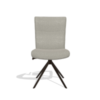 Dining Chair Monroe De Luxe 6606 in Glory 01 fabric (greige), espresso swivel base, front view