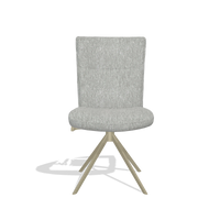 Chaise de salle à manger Monroe De Luxe 6606 en tissu Lodge 60 (grège), pied pivotant en champagne, vue de face