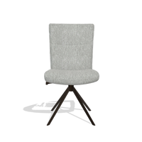 Chaise de salle à manger Monroe De Luxe 6606 en tissu Lodge 60 (grège), pied pivotant en espresso, vue de face