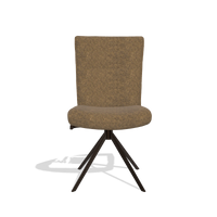 Dining Chair Monroe De Luxe 6606 in Mito 14 fabric (brown), espresso swivel base, front view