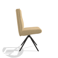 Dining Chair Monroe De Luxe 6606 in Mito 170 fabric (beige), black swivel base, side view