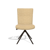 Dining Chair Monroe De Luxe 6606 in Mito 170 fabric (beige), espresso swivel base, front view
