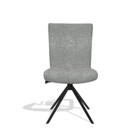 Dining Chair Monroe De Luxe 6606 in Mito 97 fabric (taupe), black swivel base, front view