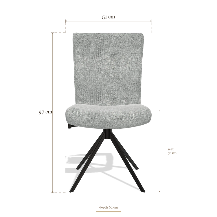 Dining Chair Monroe De Luxe 6606, dimensions 51 x 62 x 97 cm