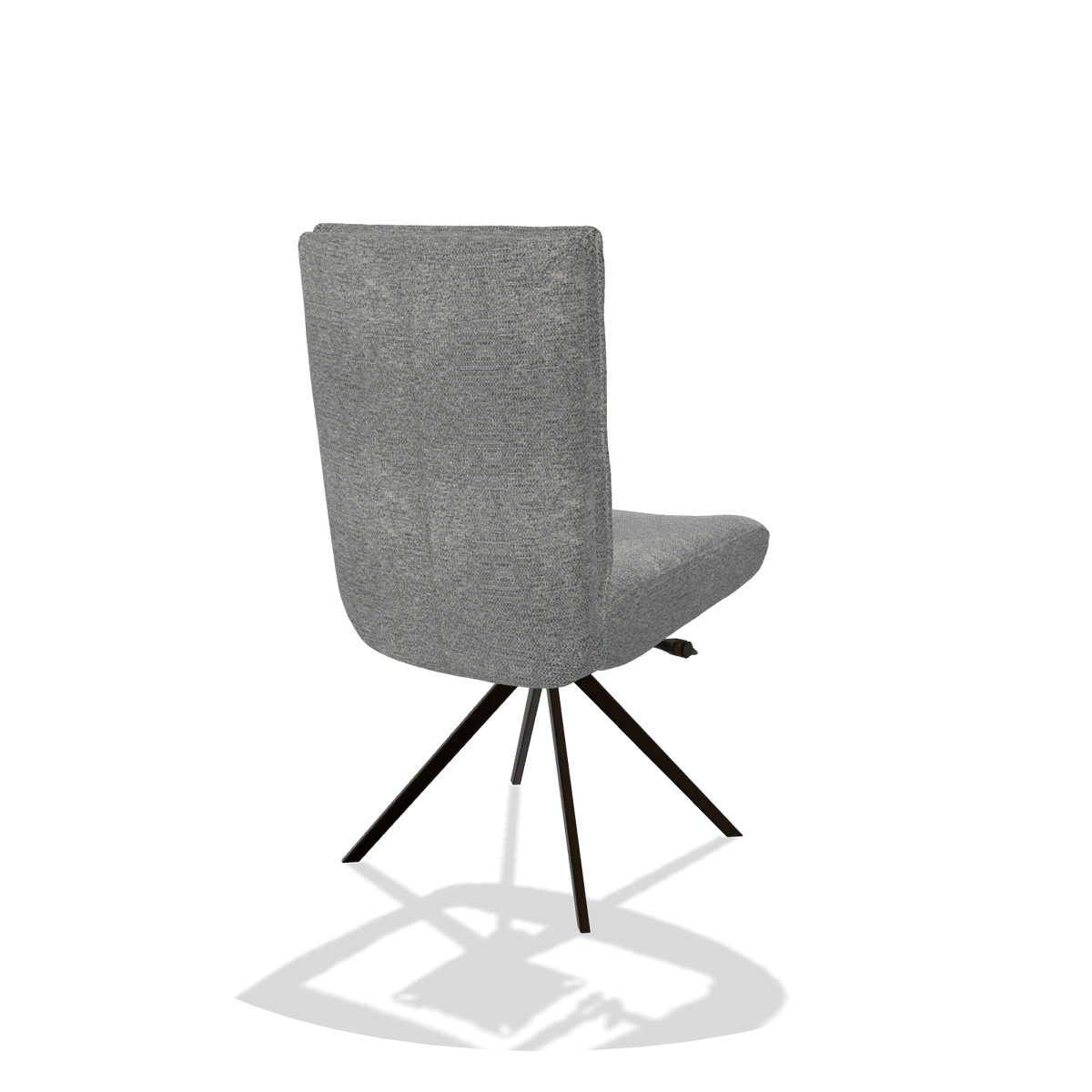 Dining Chair Monroe De Luxe 6606 in Mito 97 fabric (taupe), espresso swivel base, back angled view