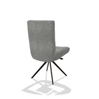 Dining Chair Monroe De Luxe 6606 in Mito 97 fabric (taupe), espresso swivel base, back angled view