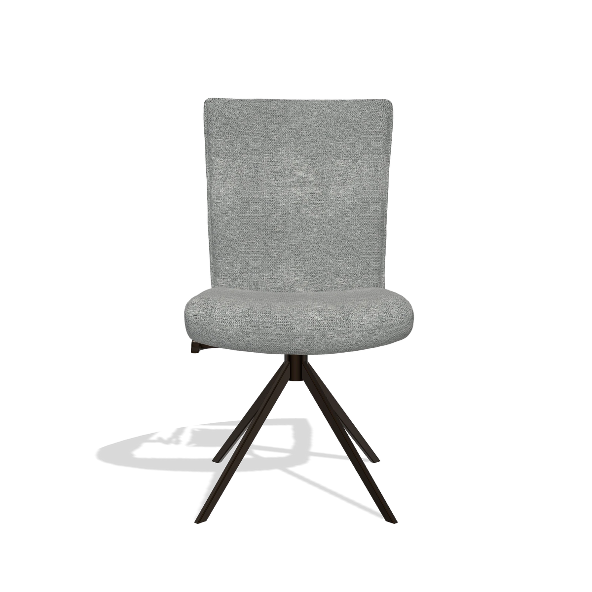 Dining Chair Monroe De Luxe 6606 in Mito 97 fabric (taupe), espresso swivel base, front view