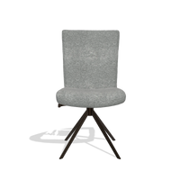 Dining Chair Monroe De Luxe 6606 in Mito 97 fabric (taupe), espresso swivel base, front view